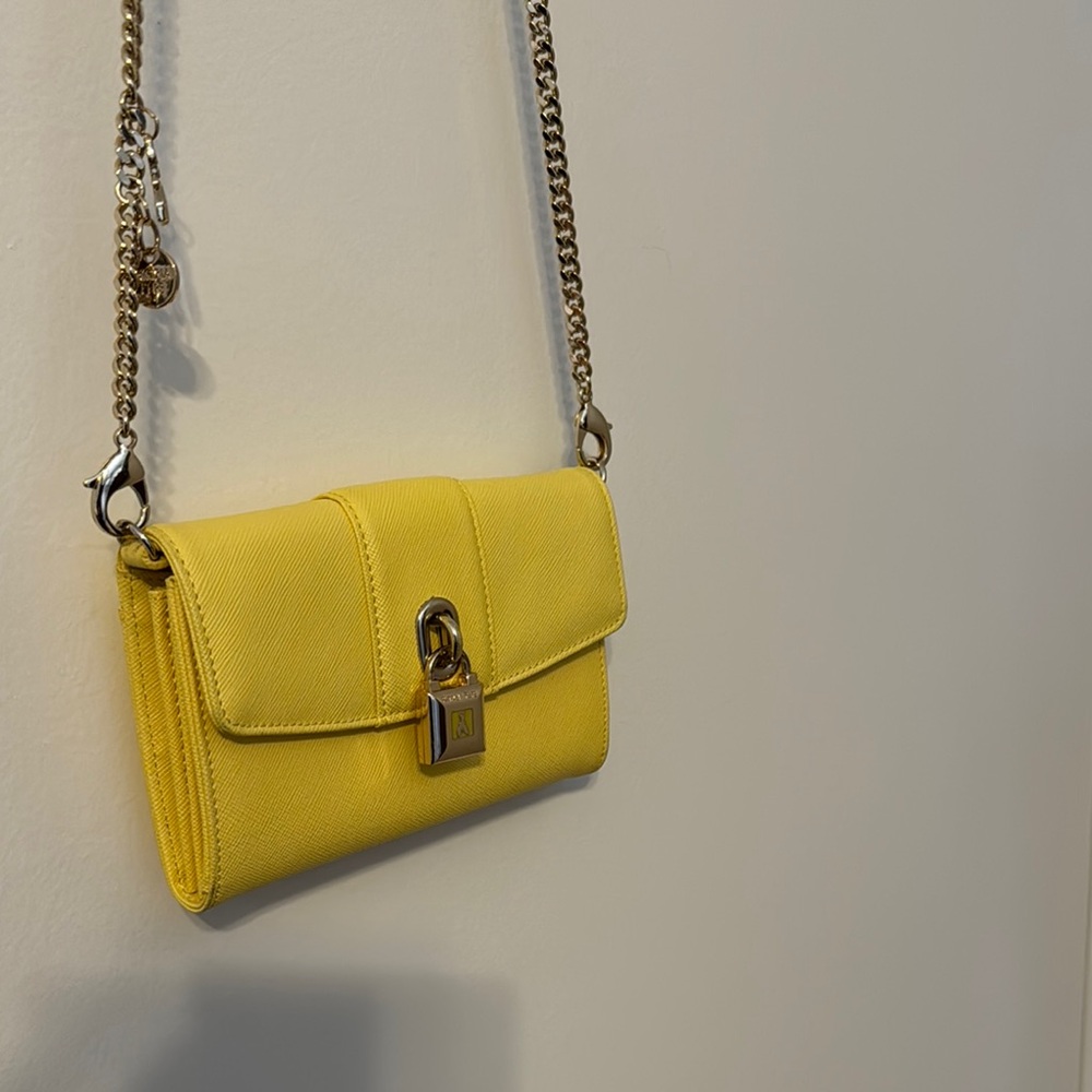 Patrizia Pepe Yellow Chain Mini Crossbody  Bag